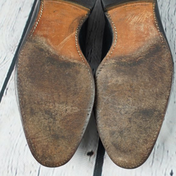 Allen Edmonds Arlington Black Leather 10.5 Mens Shoe Wingtip Brogues Tassels USA - Picture 12 of 16